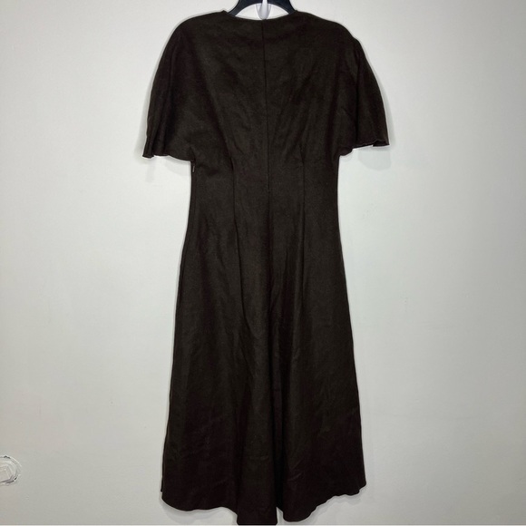 MNG committed collection recycled wool dress midi dress brown new size 6 - Picture 13 of 14